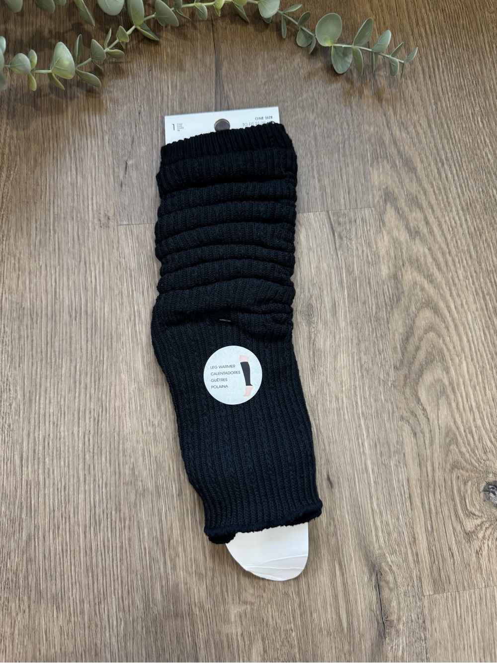 Black Knit Slouchy Leg Warmers One Size NWT
